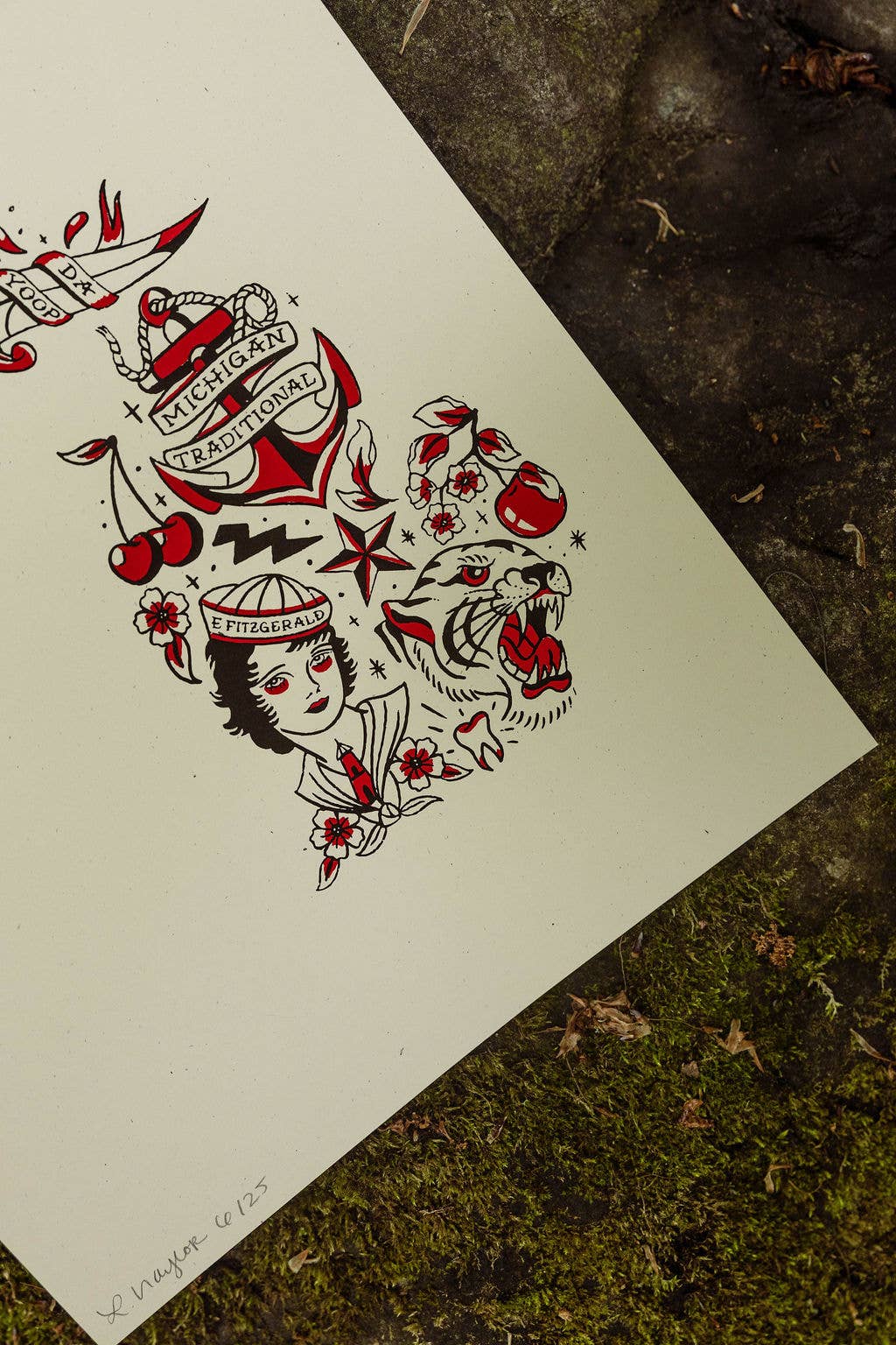 Michigan Traditional Tattoo Map