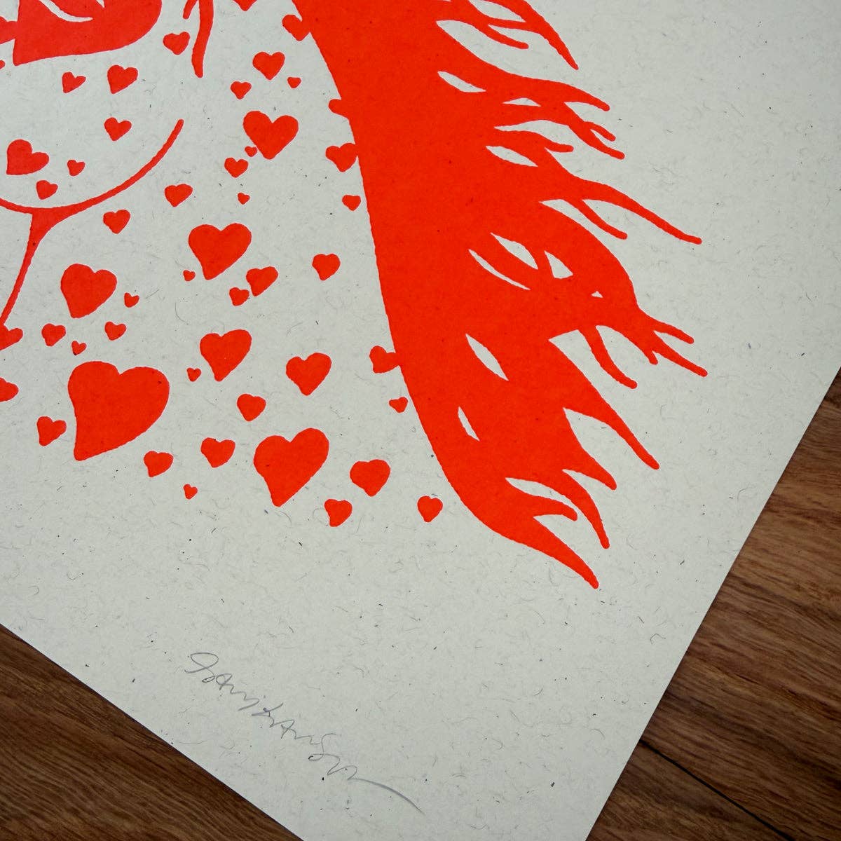 Bronco Hearts - Signed 10x8in Silkscreen Print on Recycled Paper