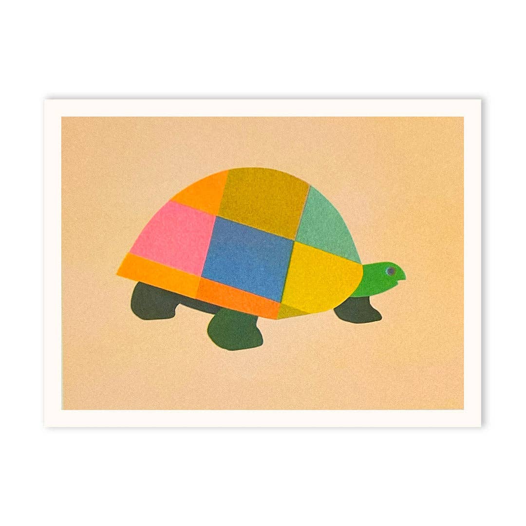Patchwork Tortoise 2 Riso Print (8x6) (10917)