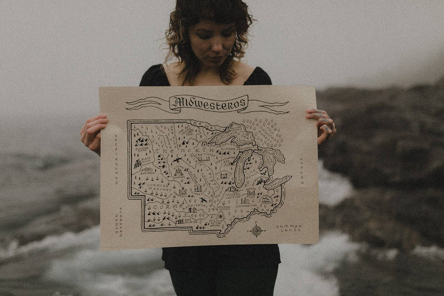 Midwesteros Map Print: 14 x 11