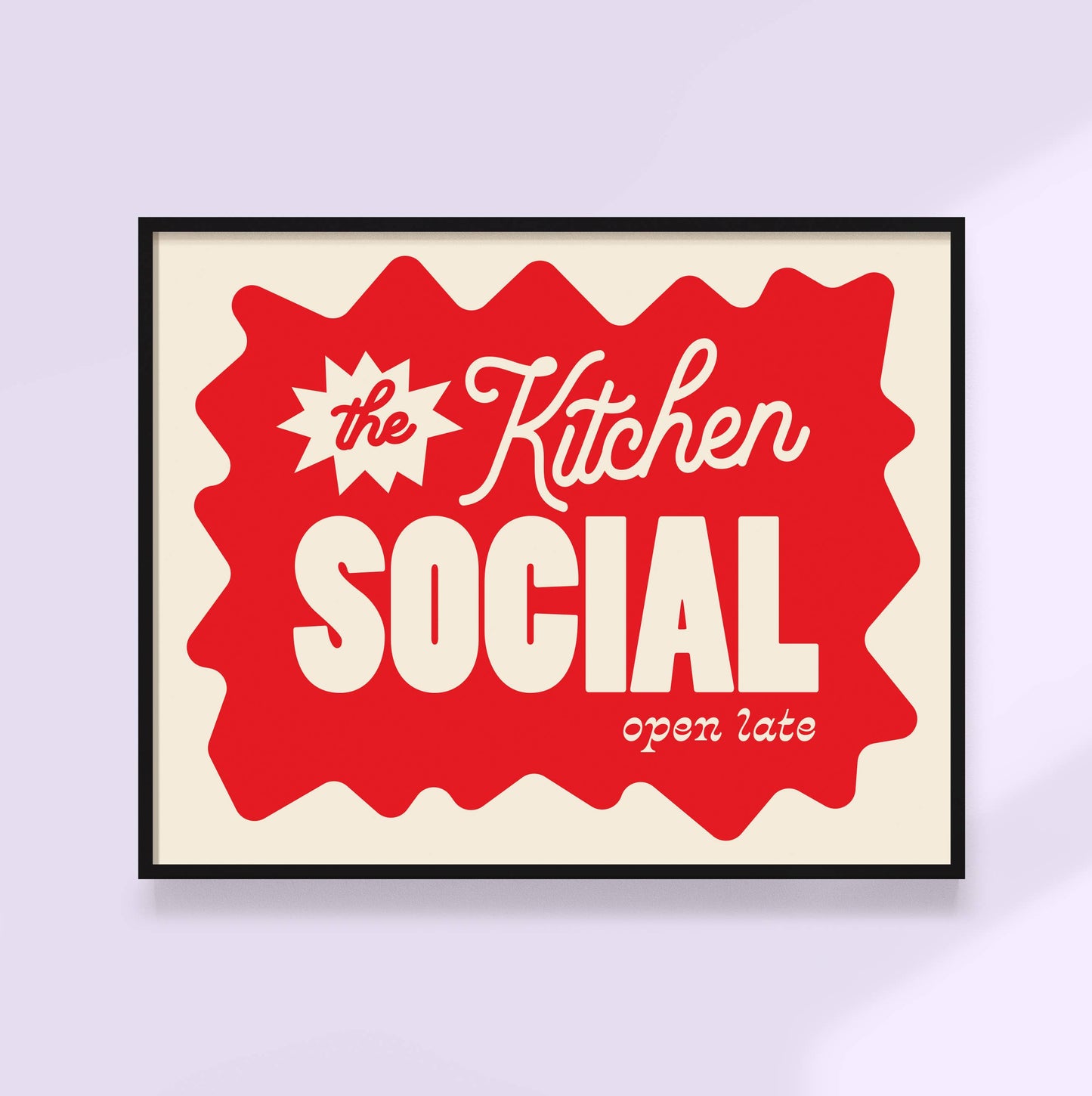 The Kitchen Social - Fun Kitchen Art Print: Pink / 8 x 10"
