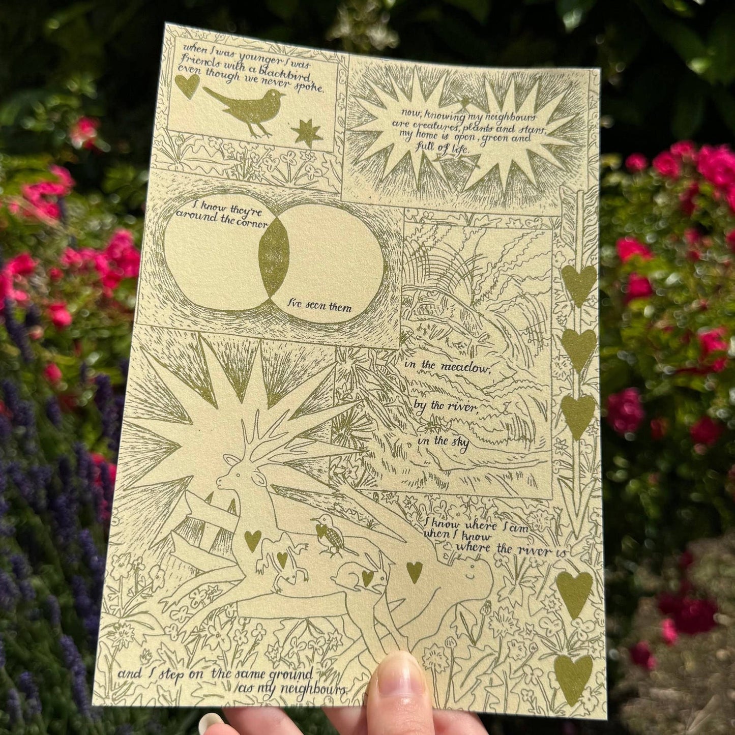 Creatures, Plants and Stars A5 Print