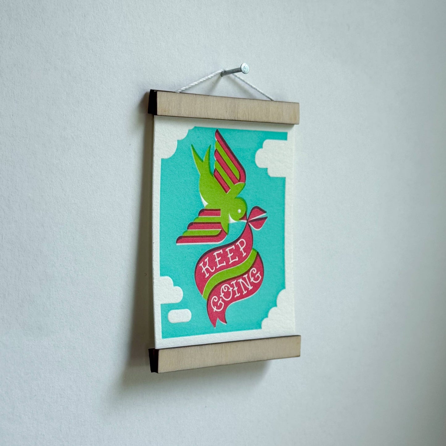 Keep Going - Mini Letterpress Print