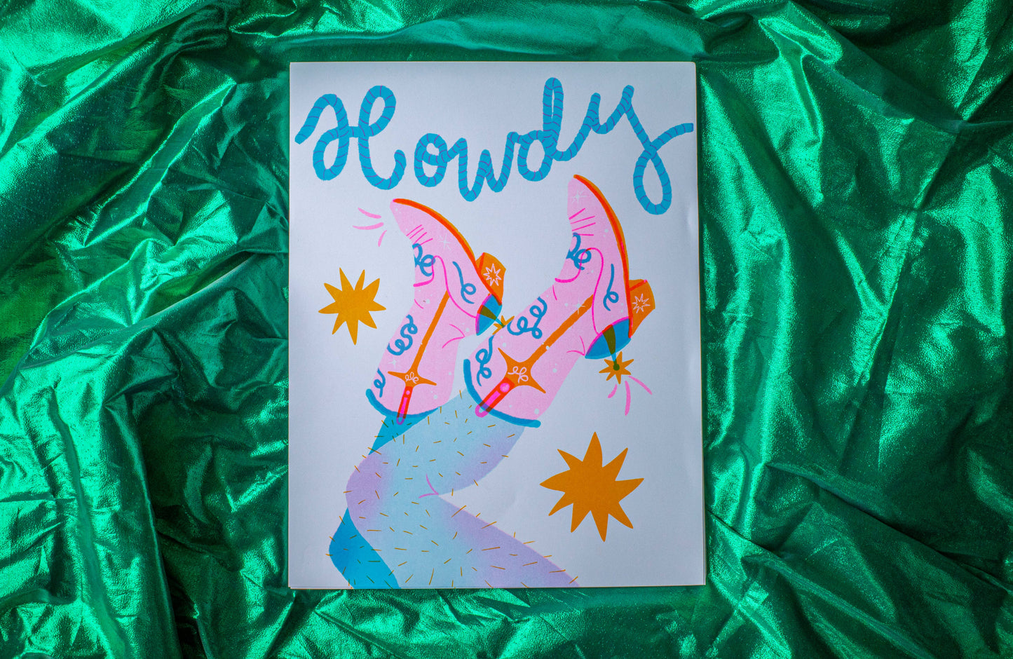 Howdy Risograph Art Print 11x14"