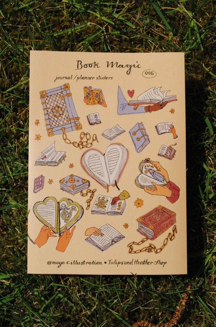 Sticker Sheet "Book Magic" for journals and planners