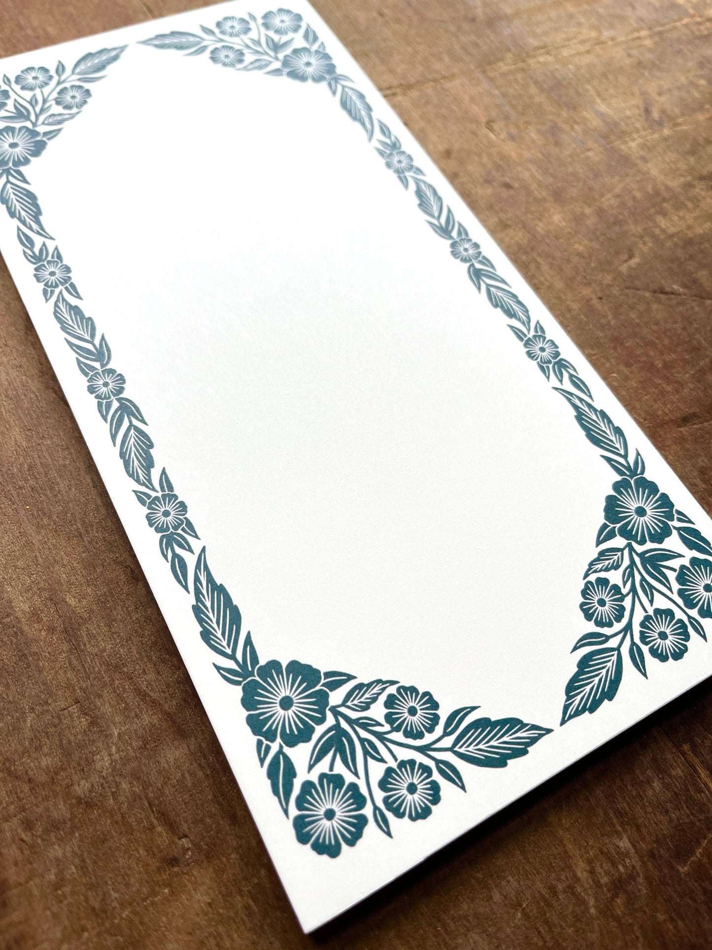 Teal Border Market Notepad