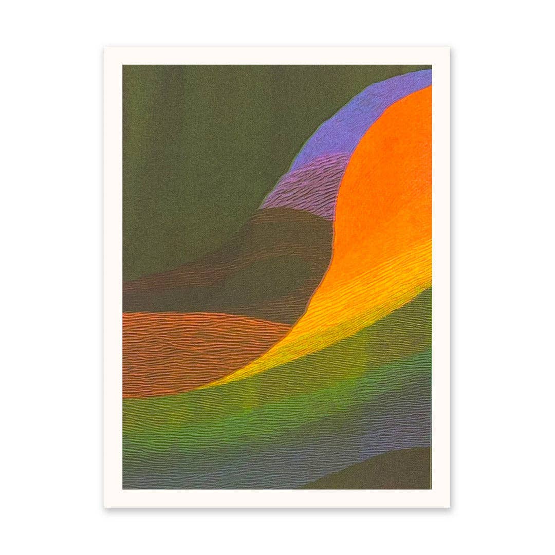 Colourful Soundwaves 1 Risograph Print