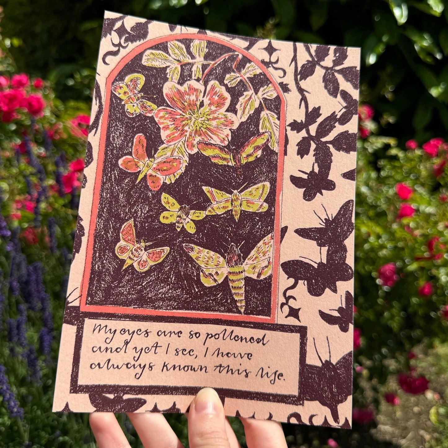 Moths in the Meadow A5 Print