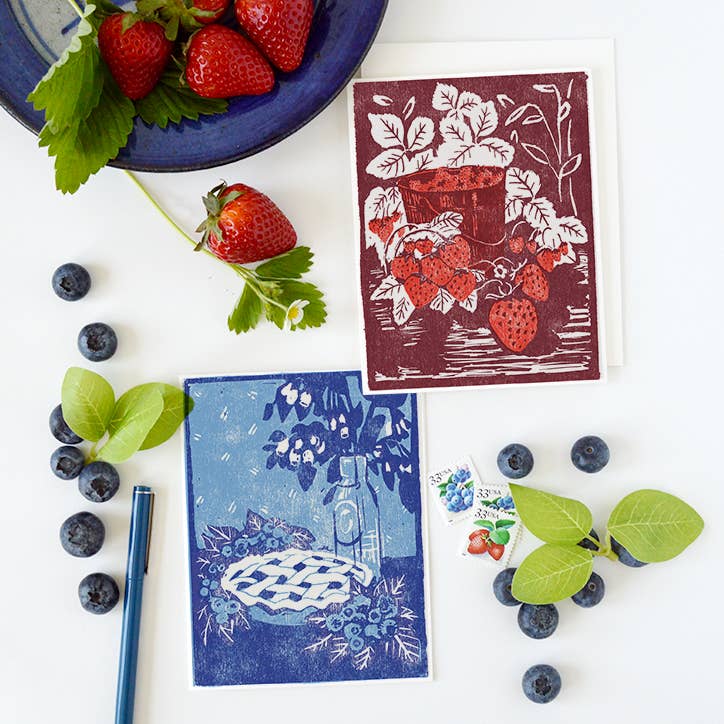 Blueberry Pie Letterpress Card