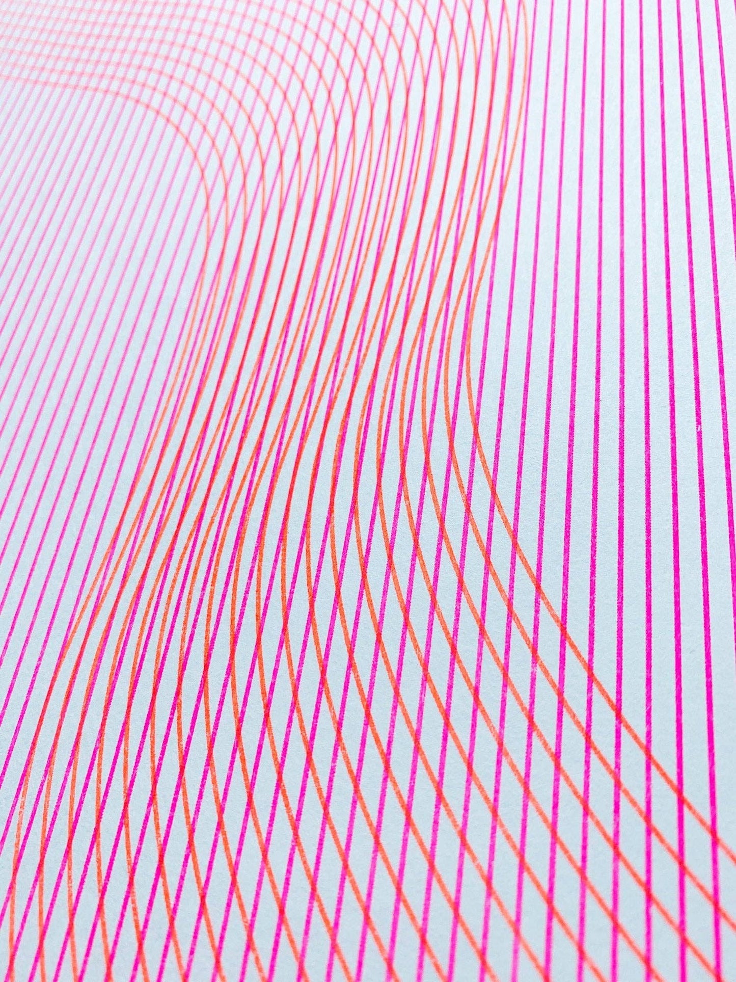 Moire Lines, Orange - Risograph Art Print