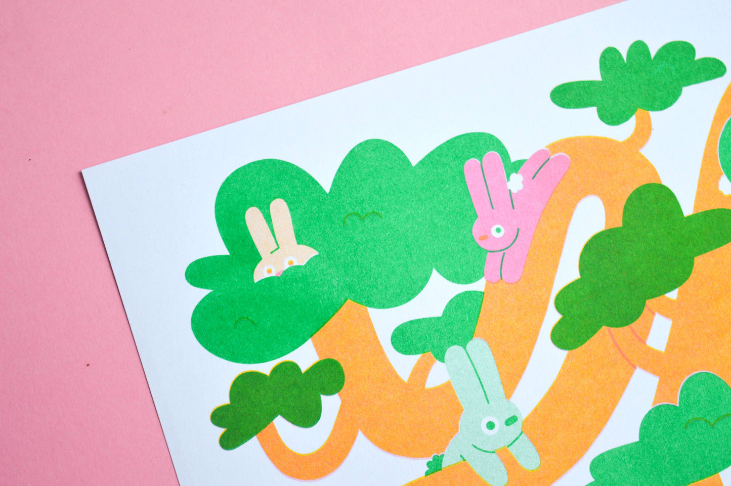 Bunny Fields Risograph Print