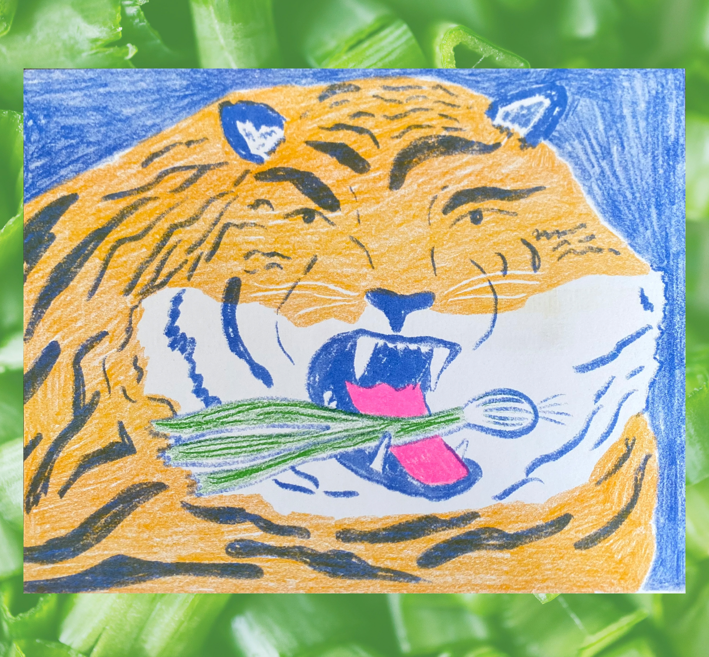 Tiger With Green Onion: Large