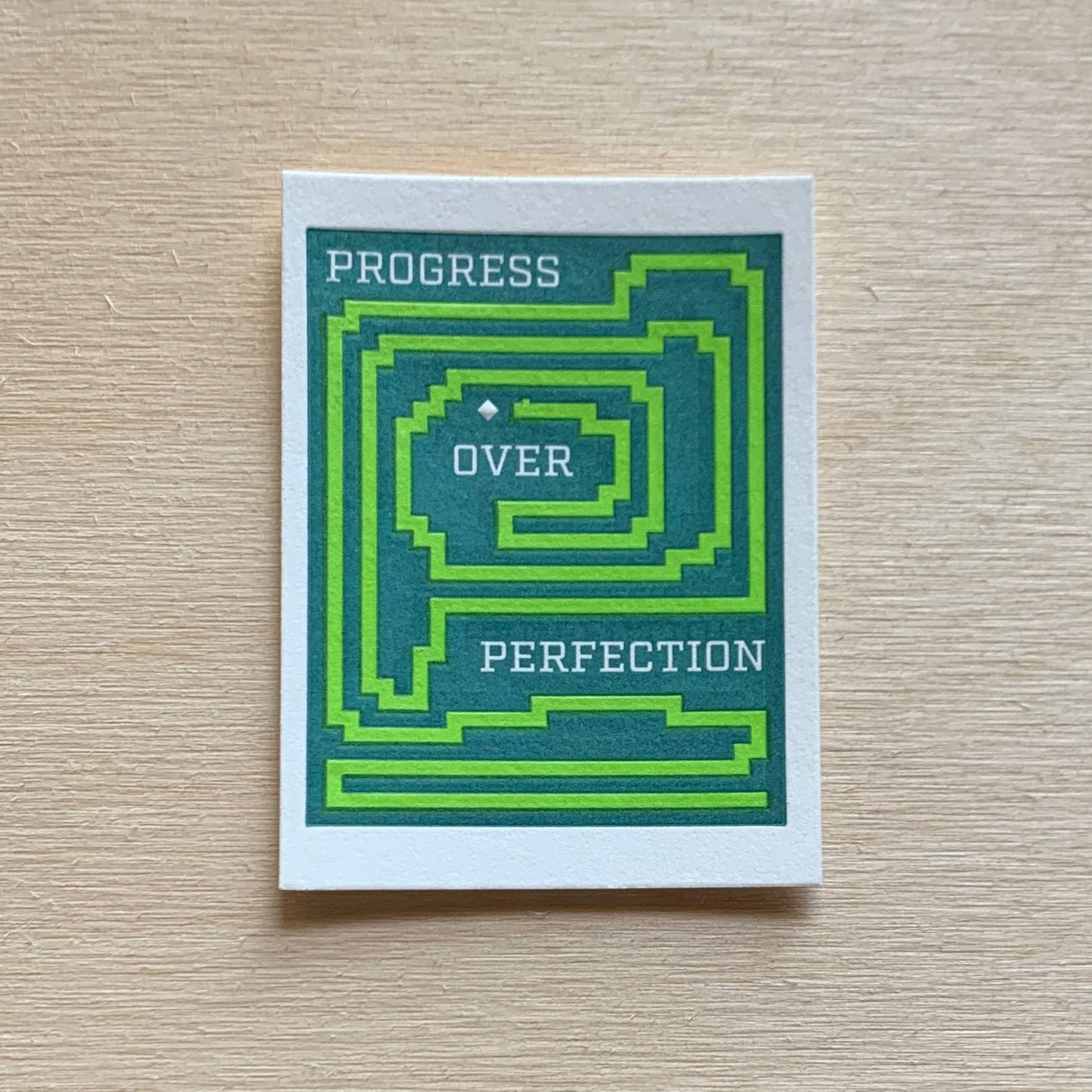 Progress Over Perfection - Mini Letterpress Print