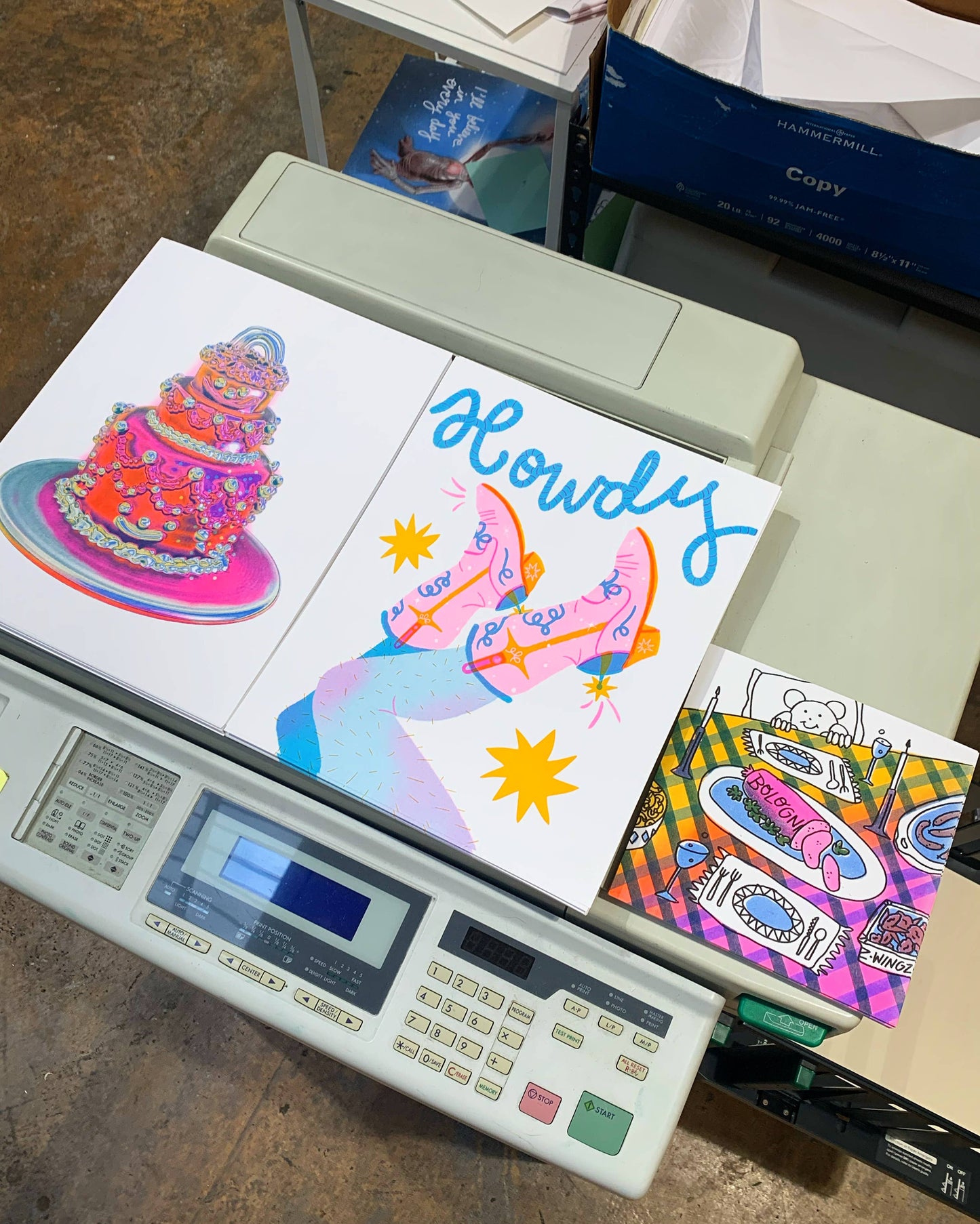 Howdy Risograph Art Print 11x14"