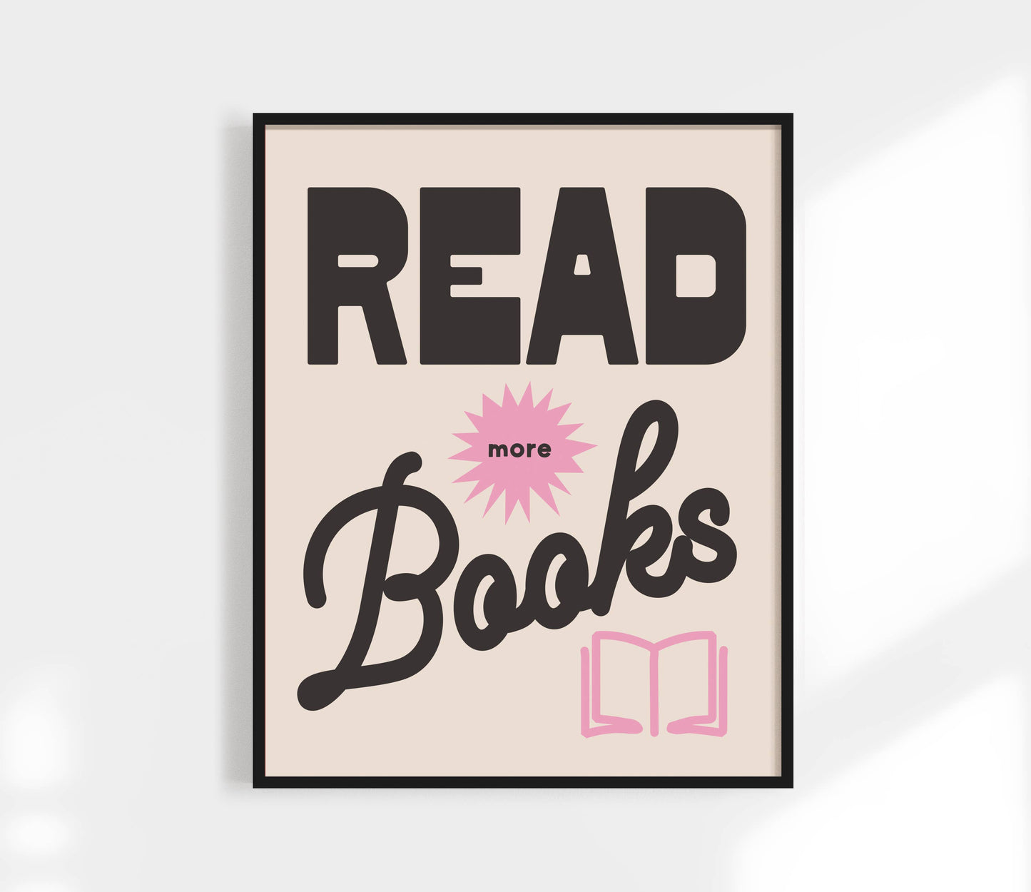 Read More Book Print - Retro Book Club Art Poster : Red / 11 x 14