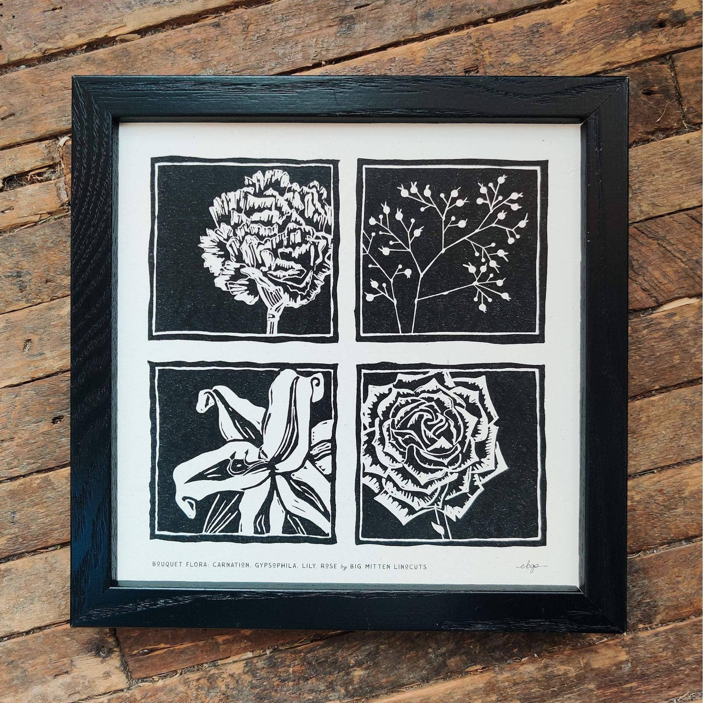 Bouquet Flora Linoprint