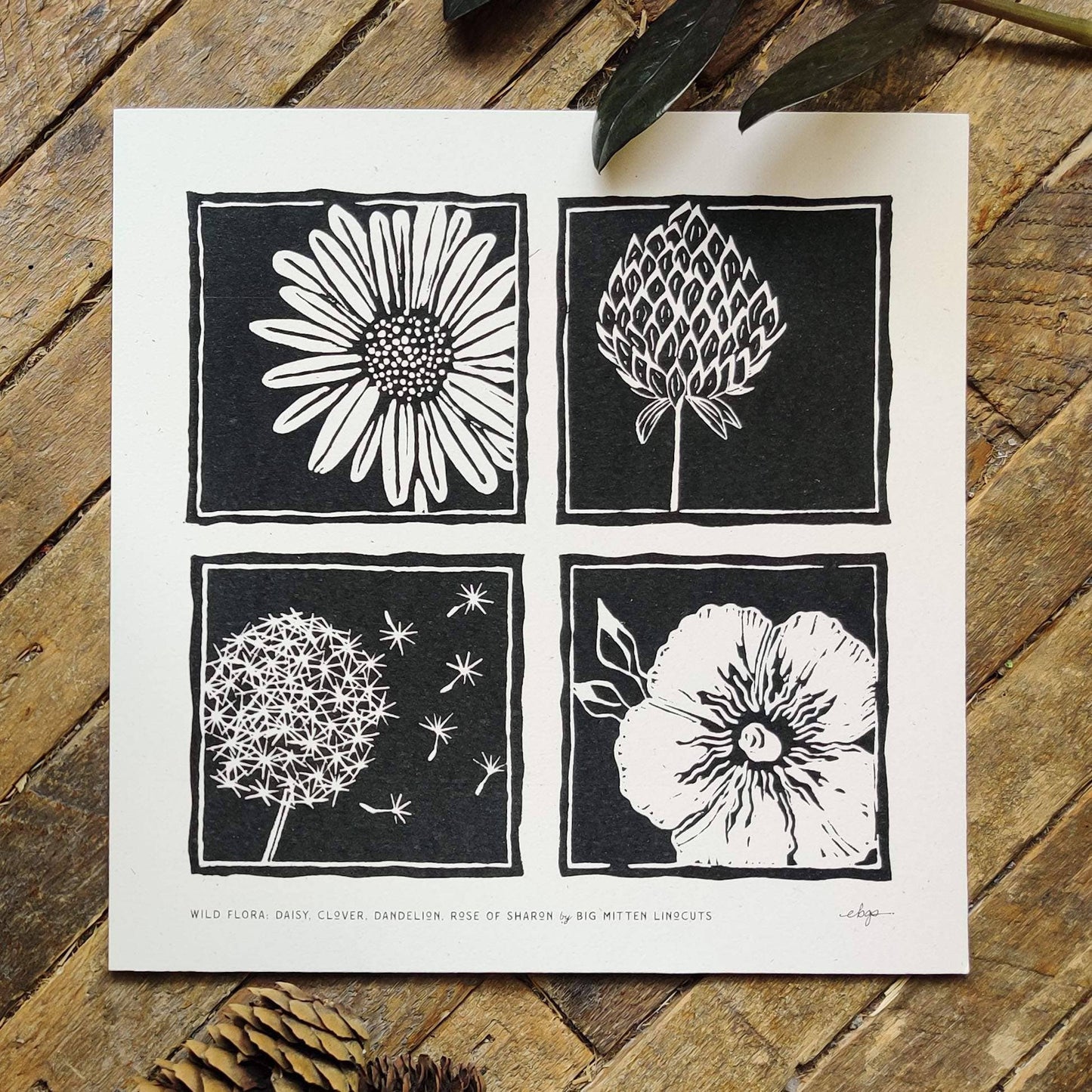 Wild Flora Linoprint