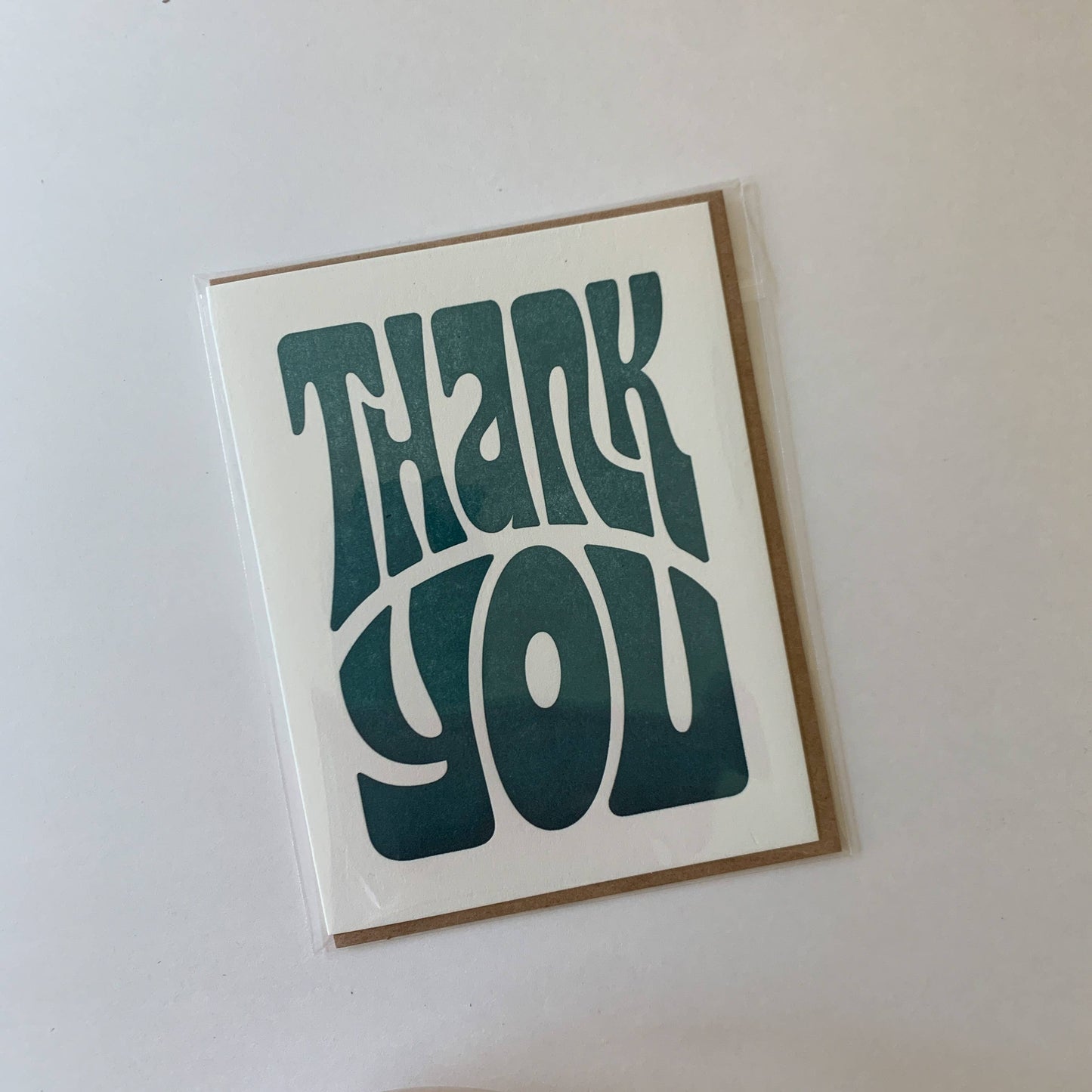Thank You Letterpress Card: Blue