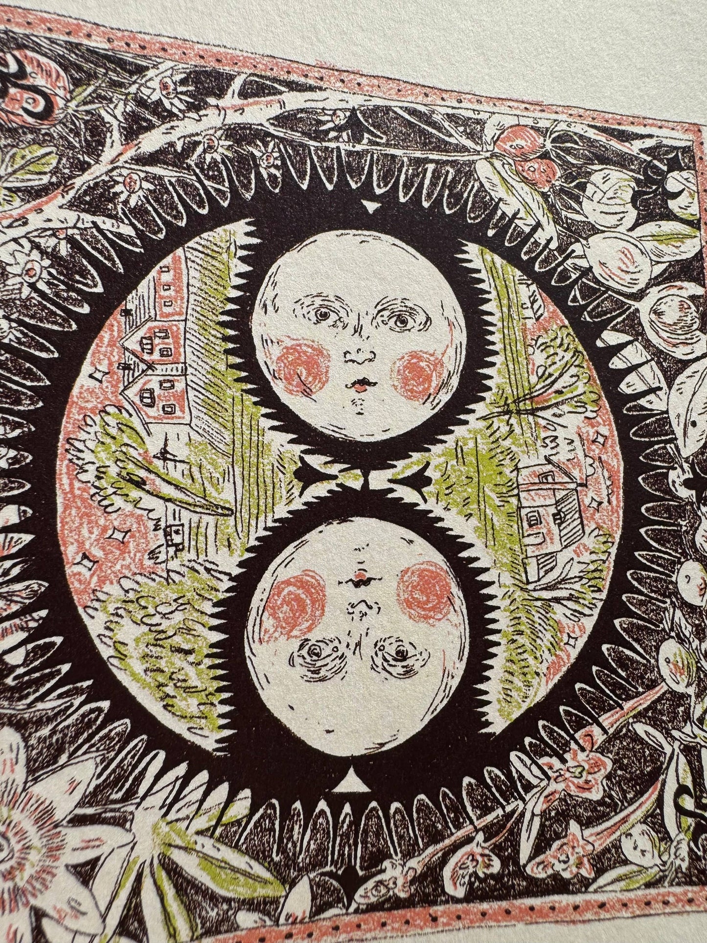 Moon Face Botanical A5 Prints: Moon in arch