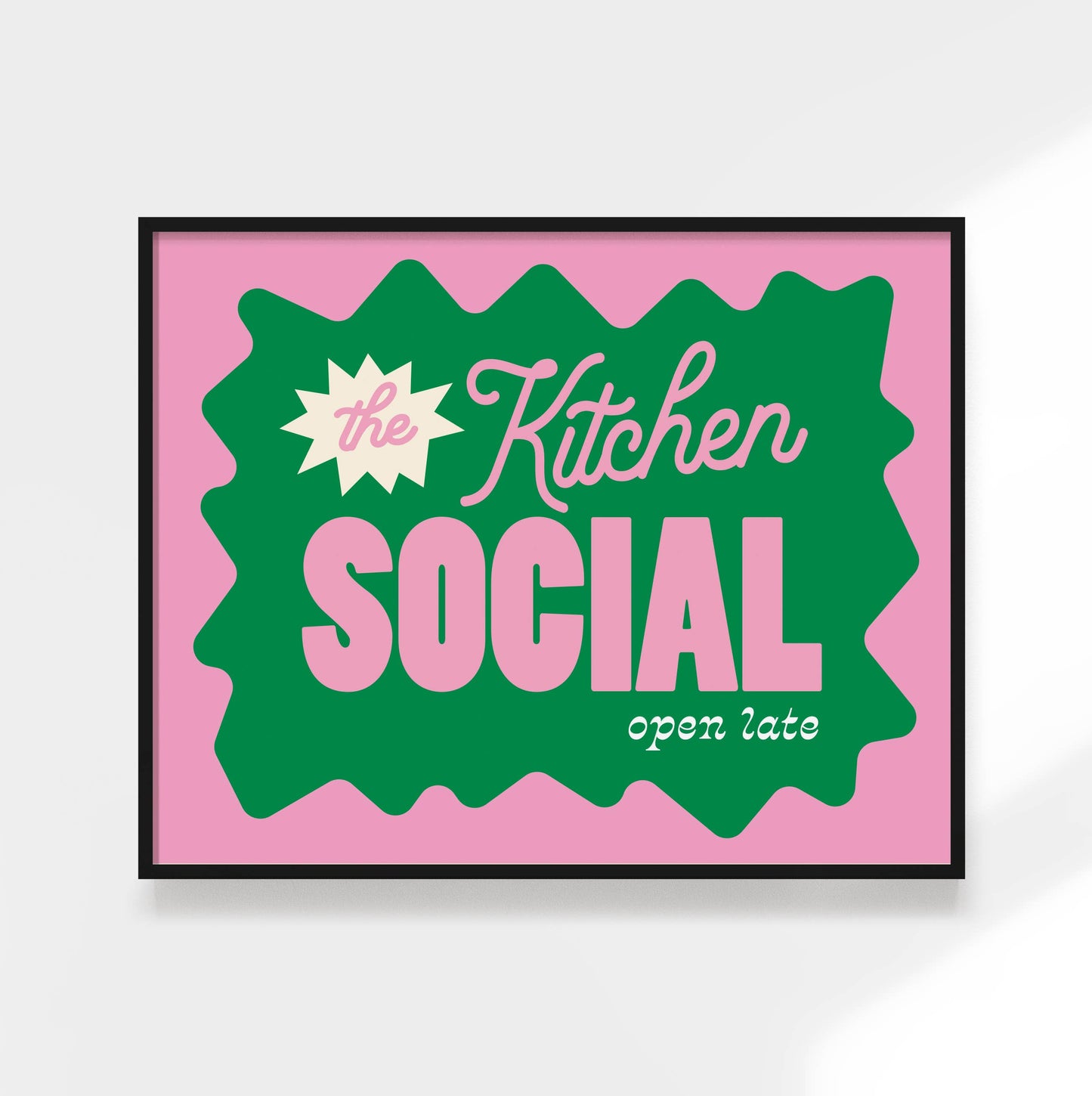 The Kitchen Social - Fun Kitchen Art Print: Pink / 8 x 10"