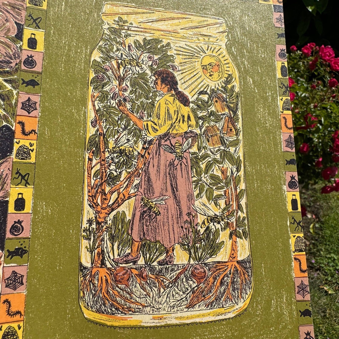 Gardener Mason Jar Square Print