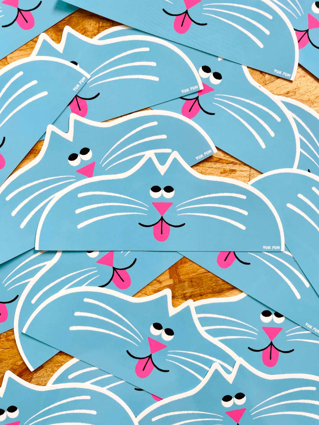 YUK FUN Blue Cat Eco Vinyl Sticker