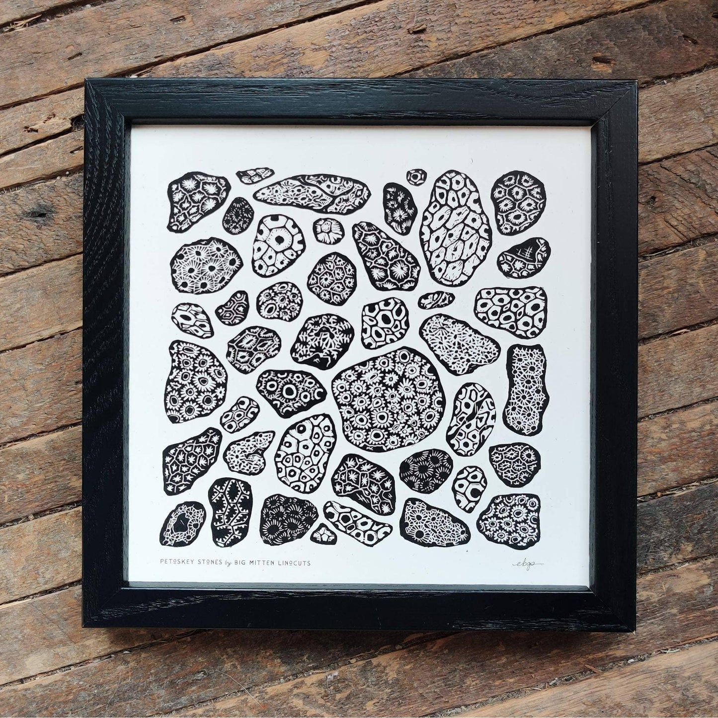 Petoskey Stones Linoprint