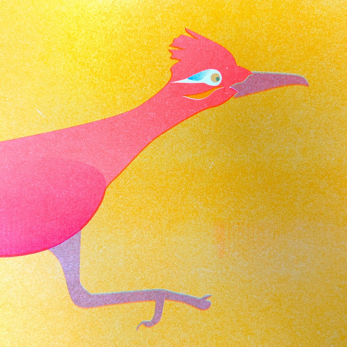 Neon Roadrunner - Risograph Art Print