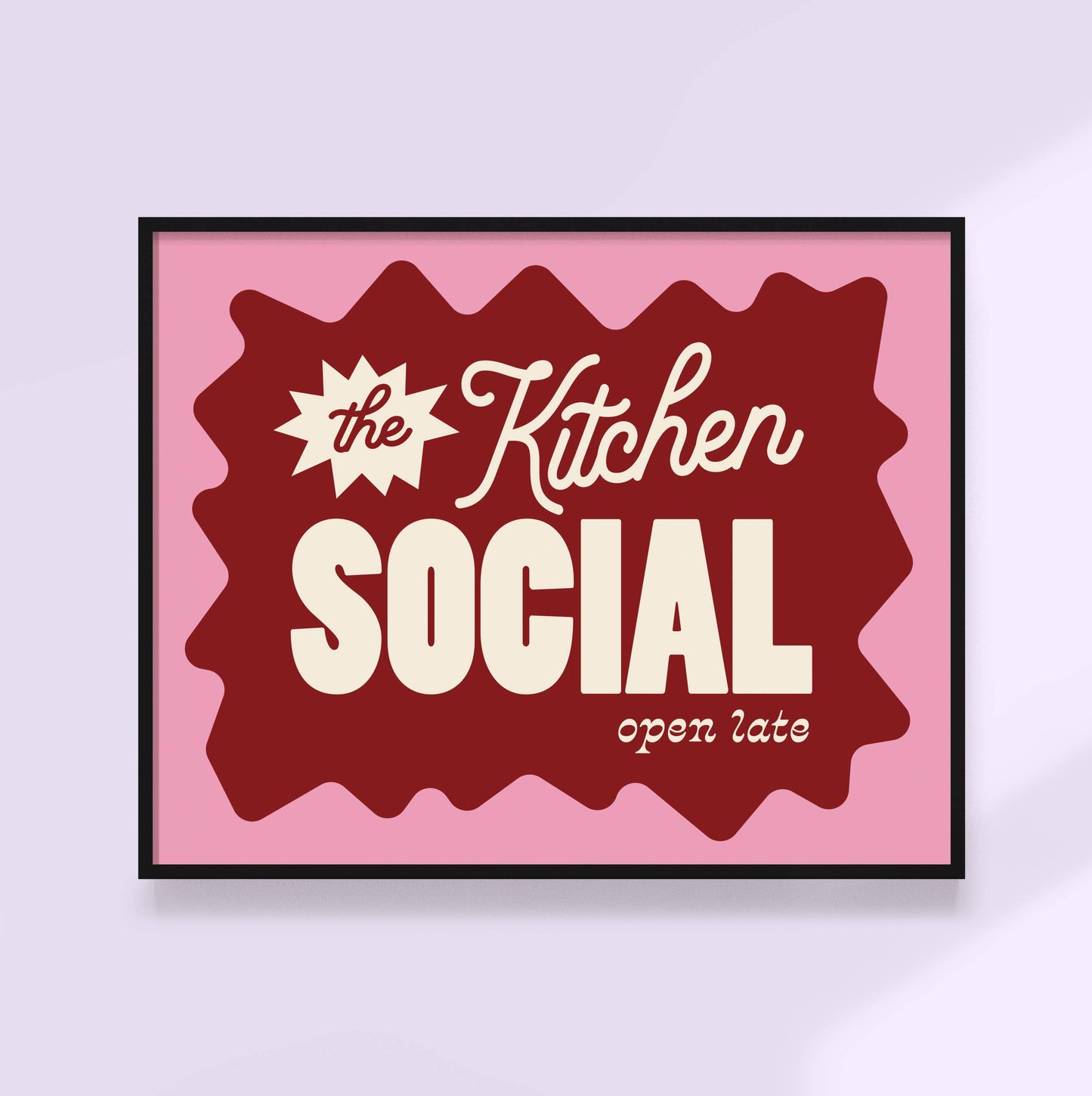 The Kitchen Social - Fun Kitchen Art Print: Pink / 8 x 10"