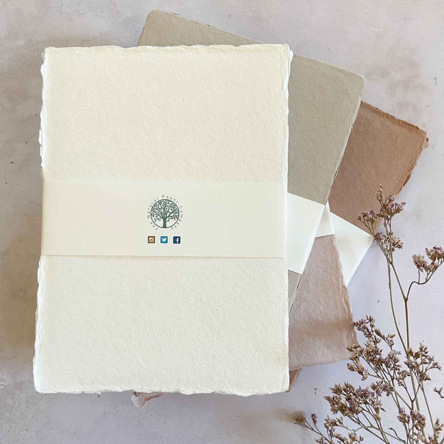 Clay Handmade Paper | Per Sheet | Recycled Cotton Rag Paper: 5" x 7"