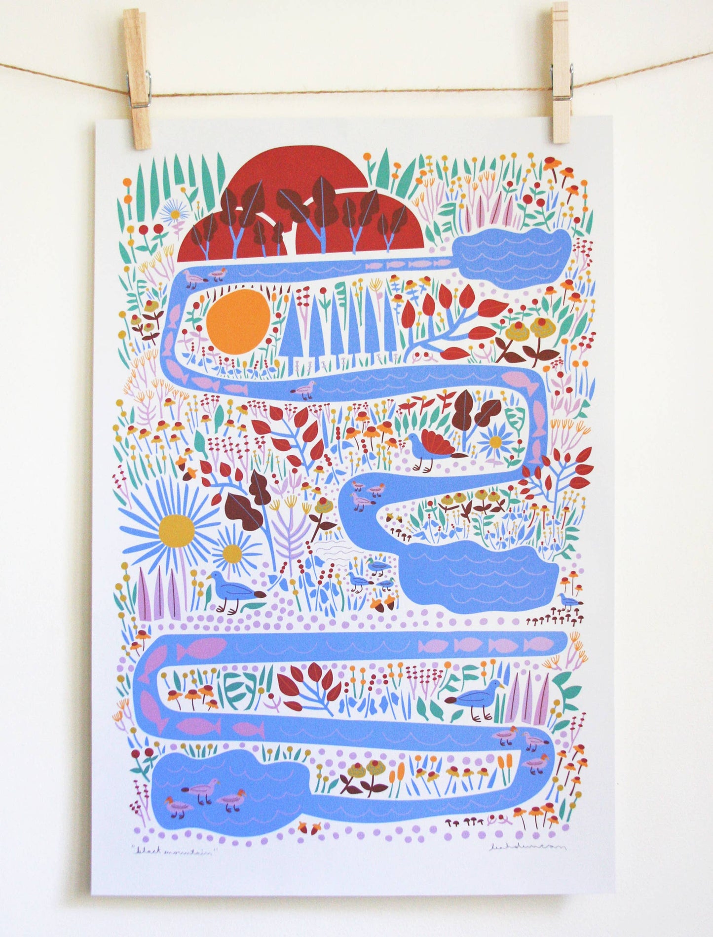 Black Mountain Art Print: 12 x 18