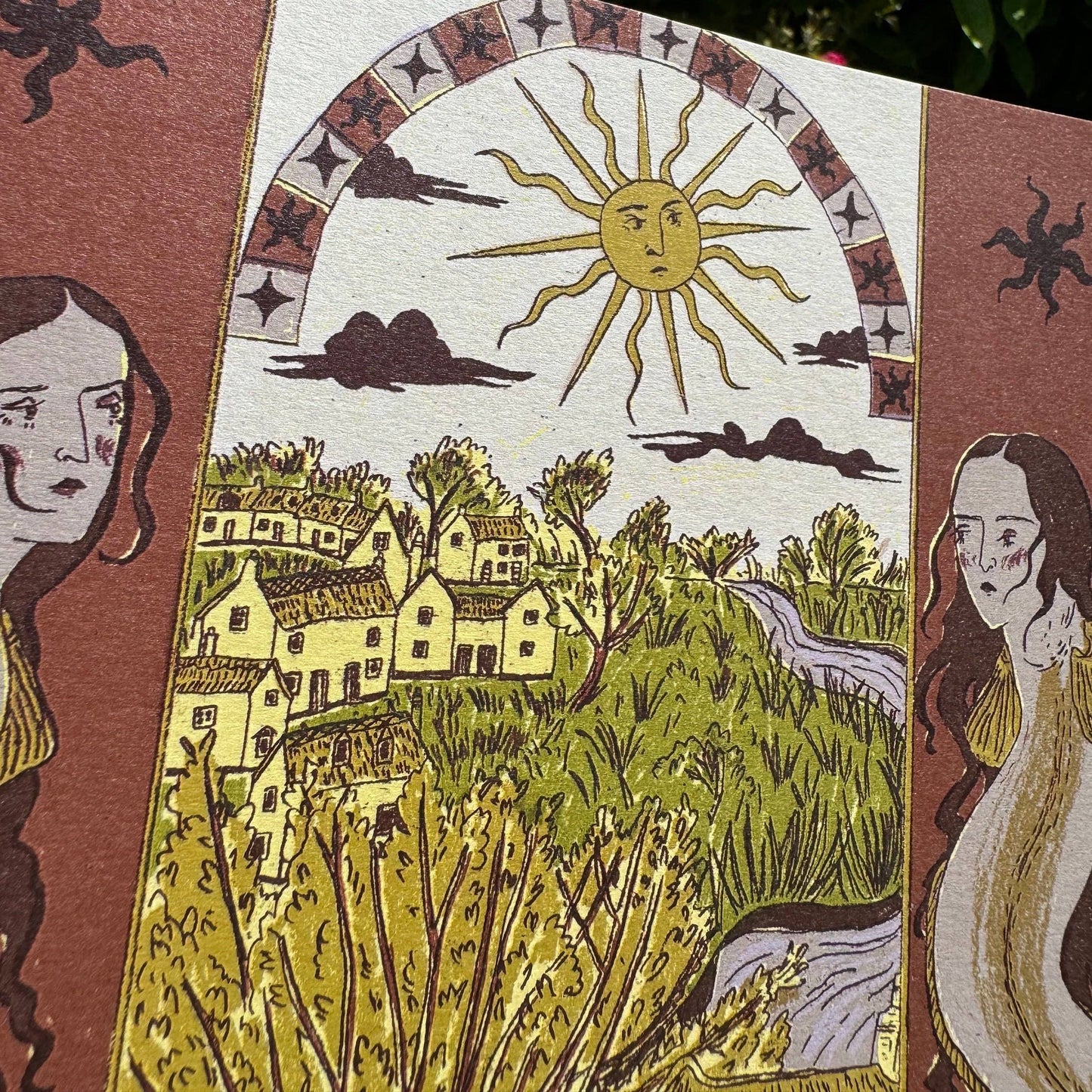 Eel and Cottage Fenland Folklore A4 Print