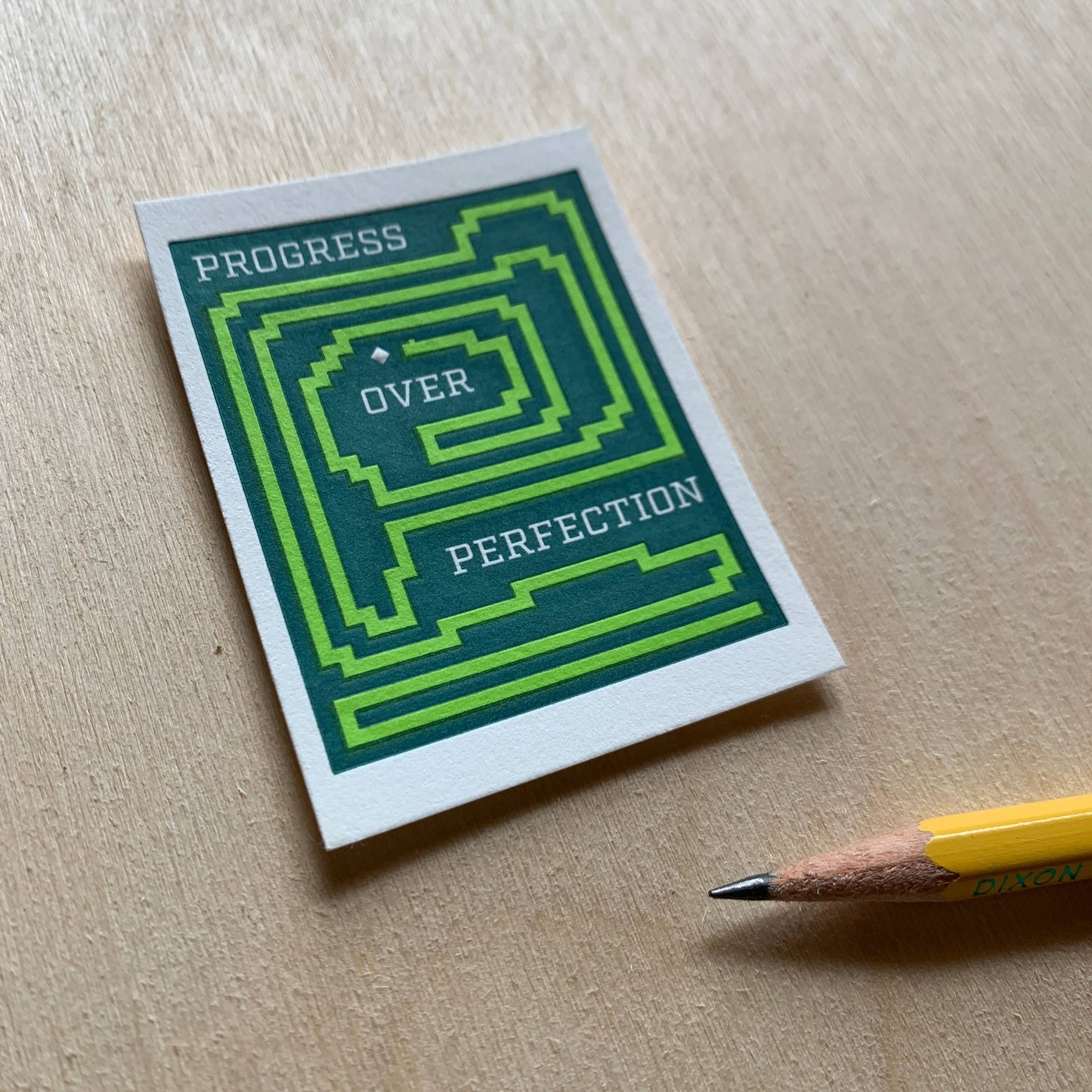 Progress Over Perfection - Mini Letterpress Print