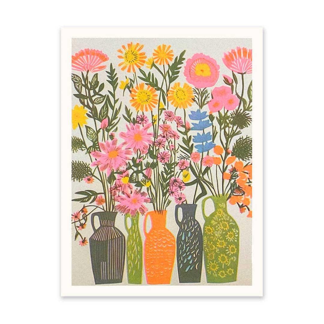 60's Flowers Risograph Print