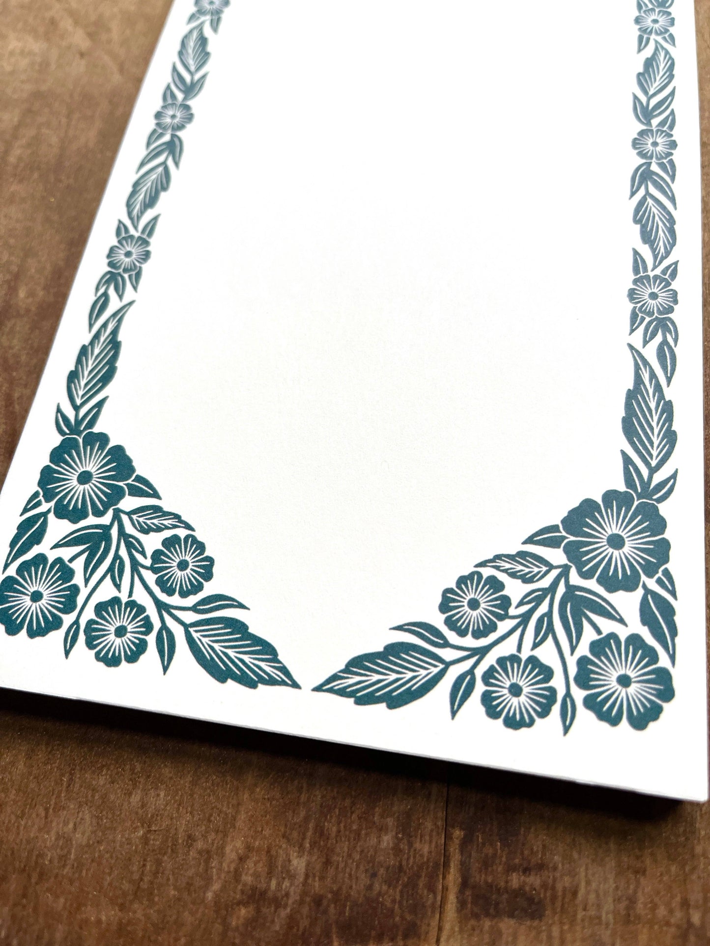 Teal Border Market Notepad