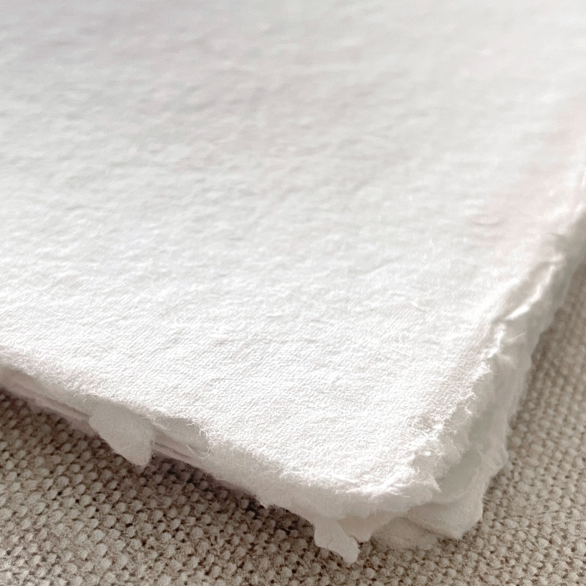 Premium White Handmade Paper | Per Sheet | Recycled Cotton 5"x7"