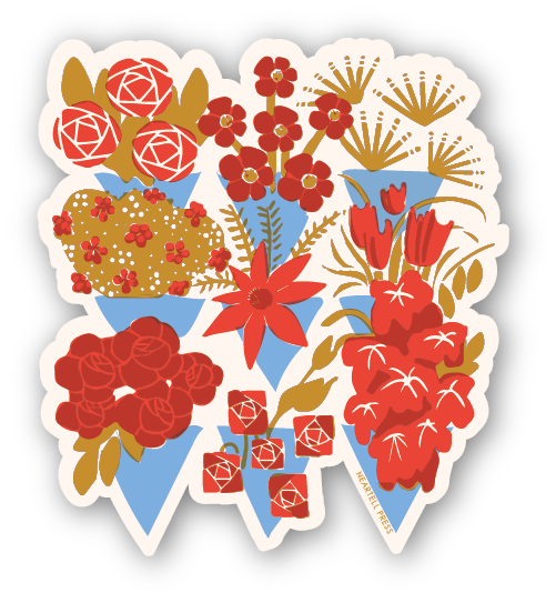 Eco Friendly Flower Shop Bouquet Die Cut Sticker