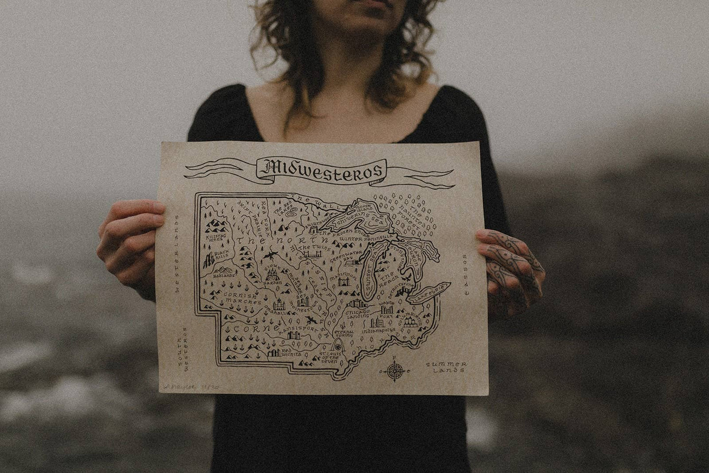 Midwesteros Map Print: 14 x 11