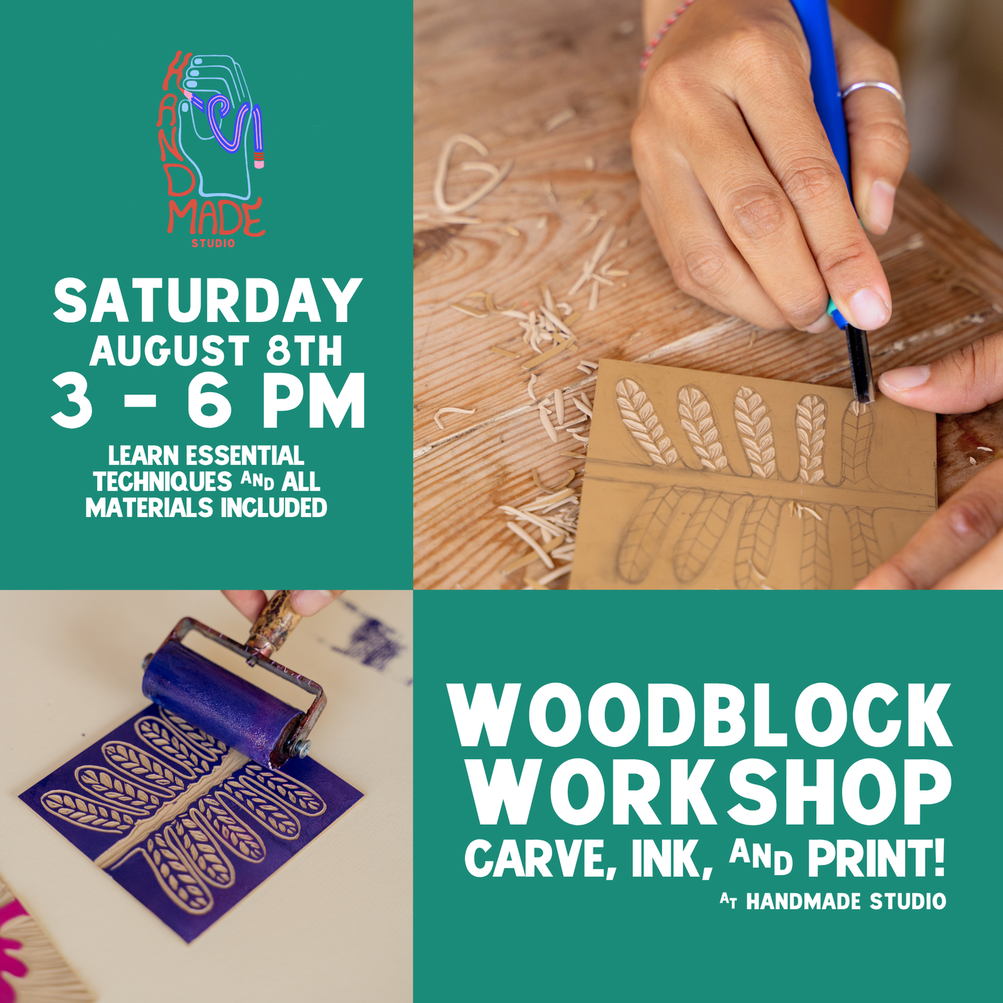 Wood Block Printmaking August 8th