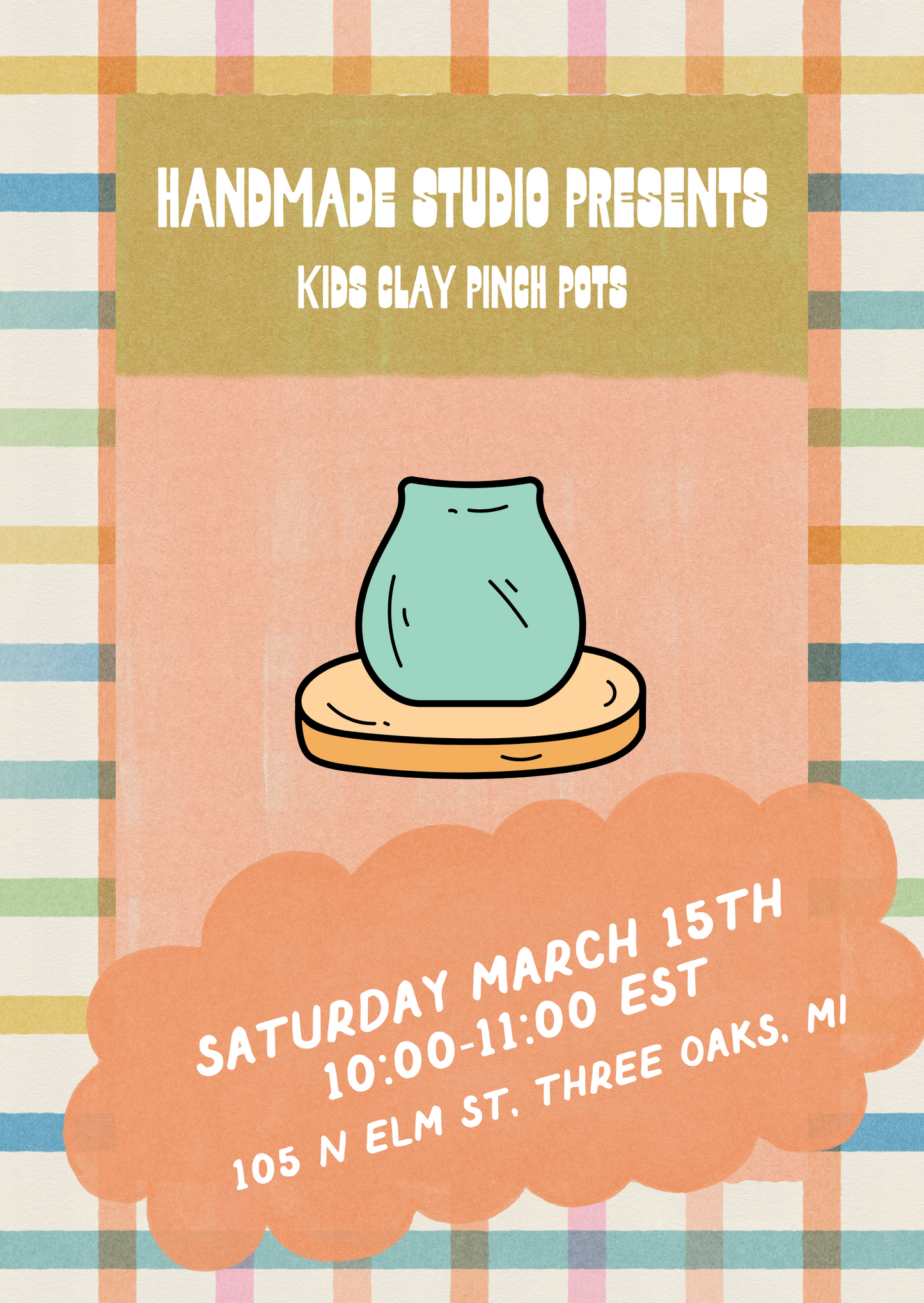 Kid's Clay Pinch Pots