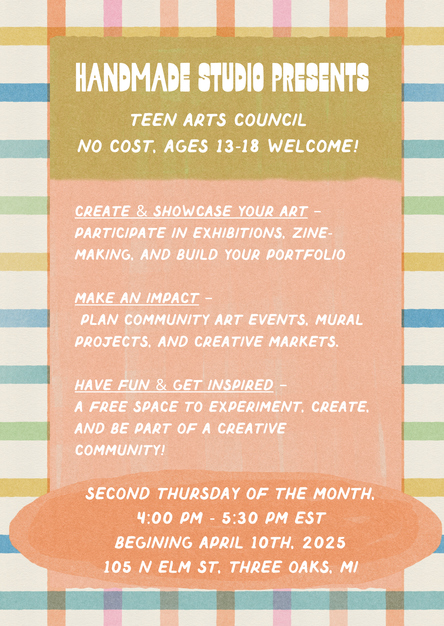 Teen Arts Council April 10th