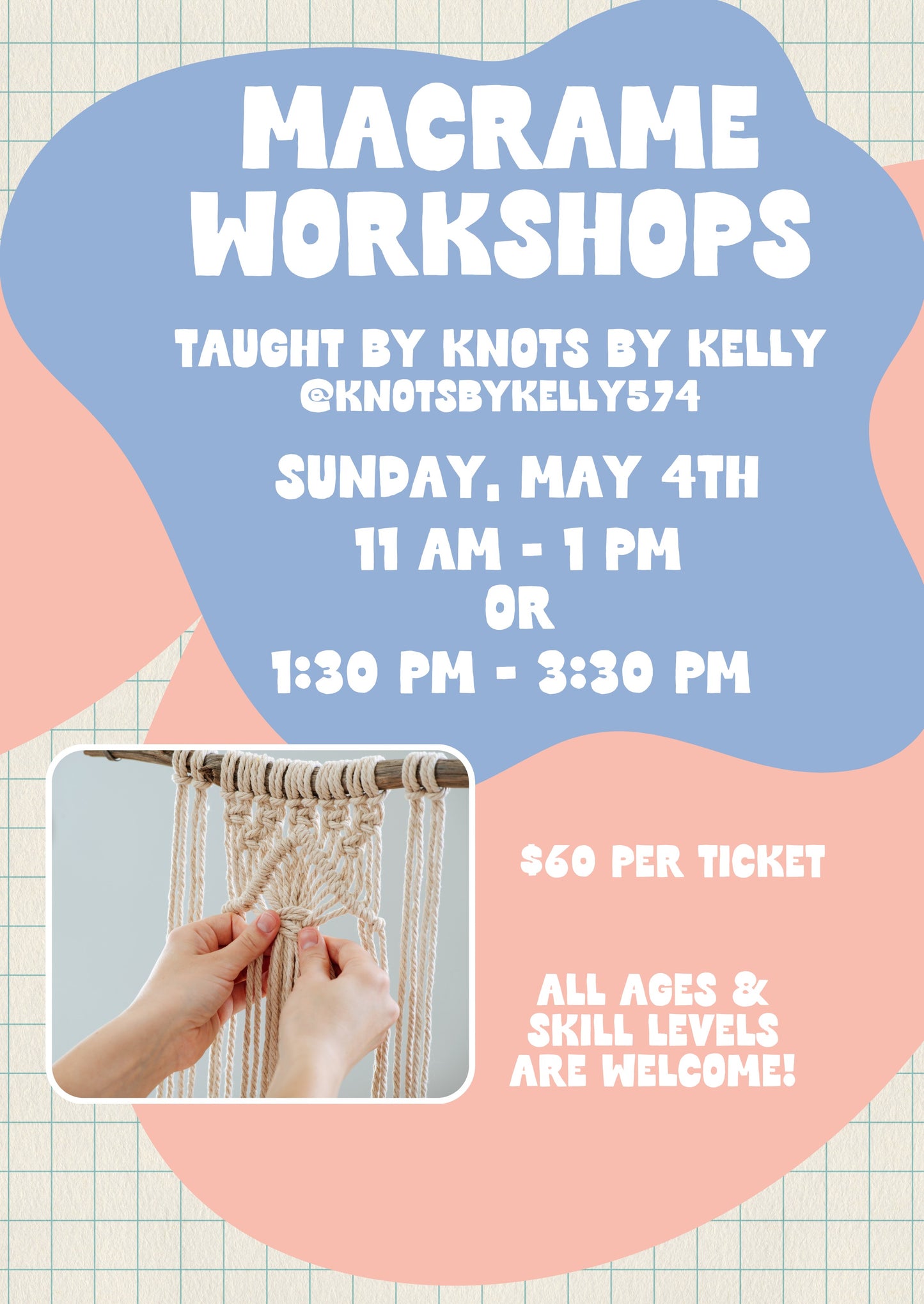 Macramé Workshop with Knots by Kelly - Session 1