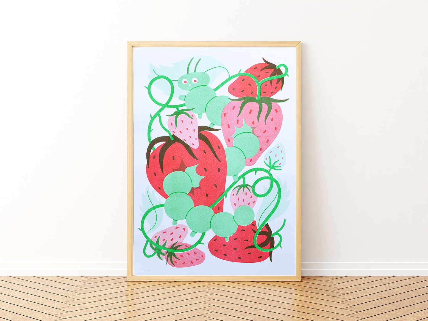 Eat Yer Strawbs A4 Risograph Print - Limited Edition