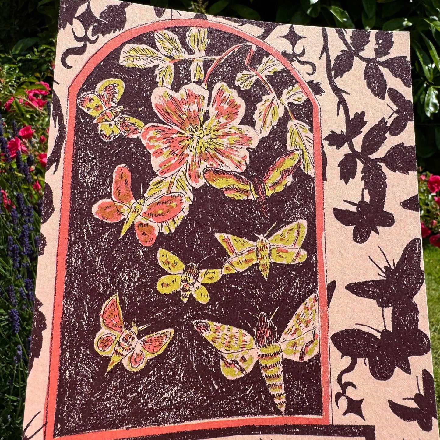 Moths in the Meadow A5 Print