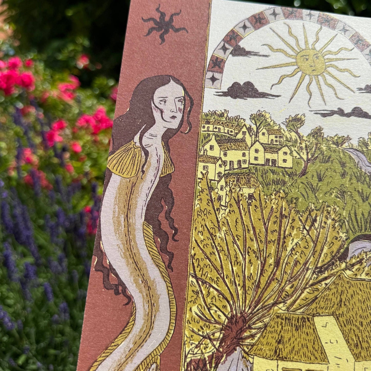 Eel and Cottage Fenland Folklore A4 Print