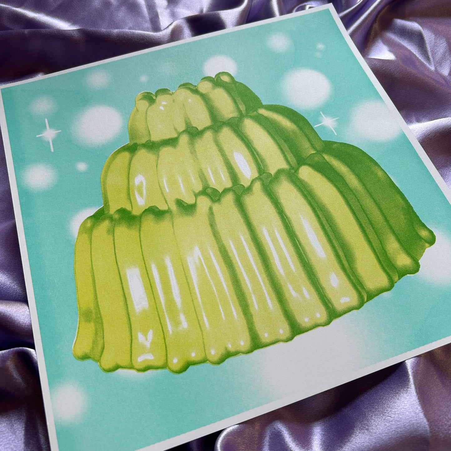 Radioactive Jell-o 11x11" riso print