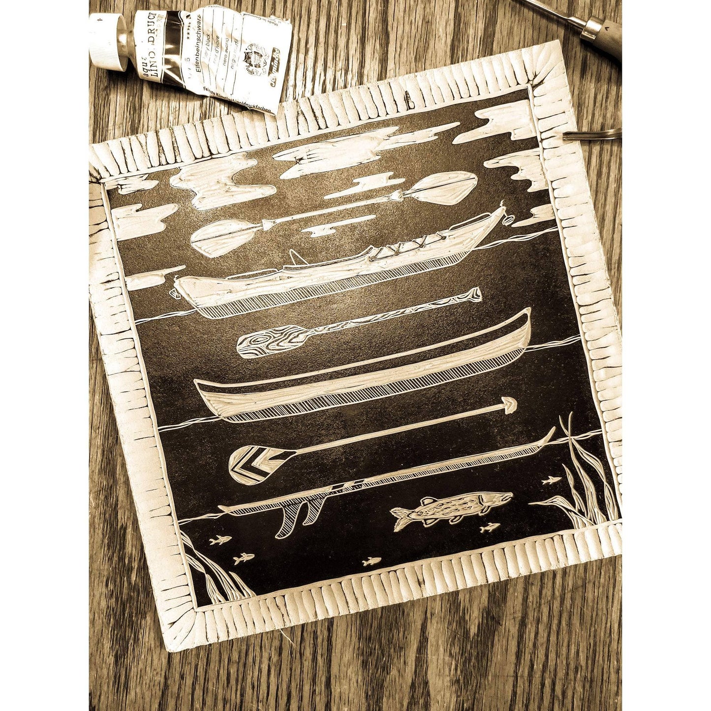 Vessels for Calm Waters Linoprint