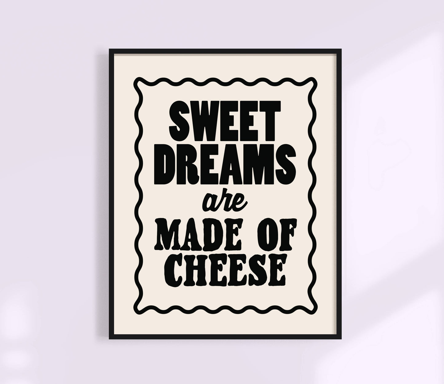 Sweet Dreams are Made of Cheese Print | Funny Kitchen Art: Yellow / 8.5 x 11