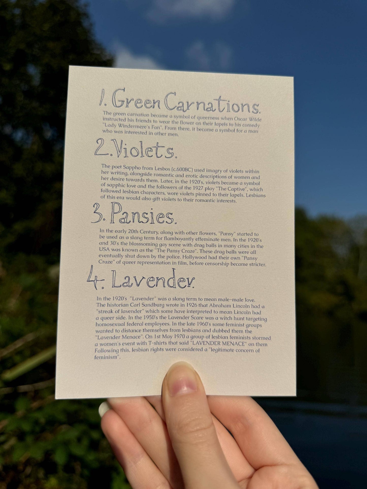 Queer and Wild Mini A6 Prints: Queer history flower