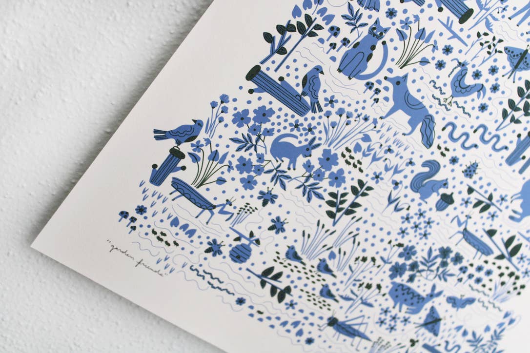 Garden Friends Print: 12" x 12"